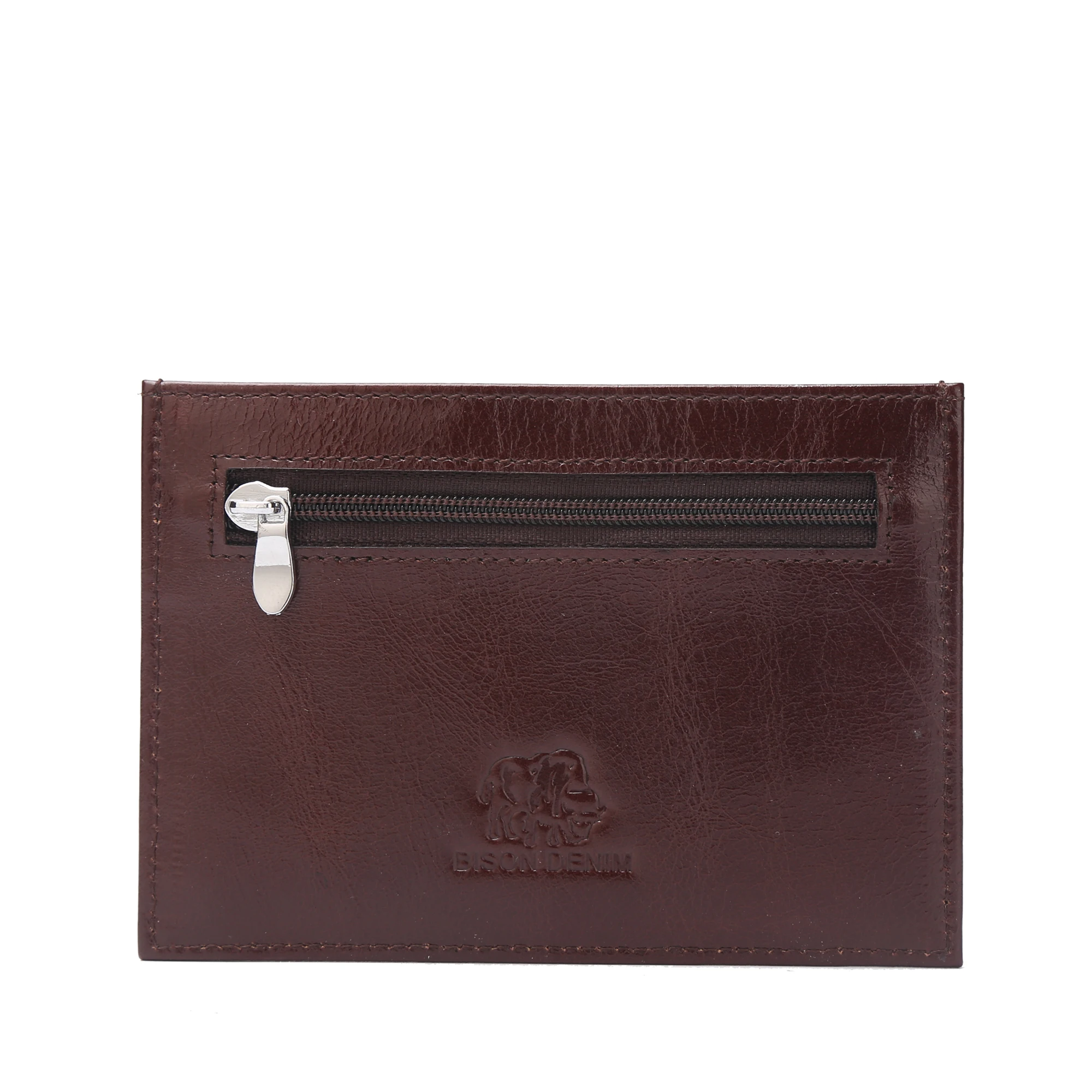 Кошелек BISON DENIM W9309 из натуральной кожи для кредитных карт маленький тонкий