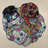 large embroidery big skull animal cartoon patches for bag badges applique clothing ca 3129
