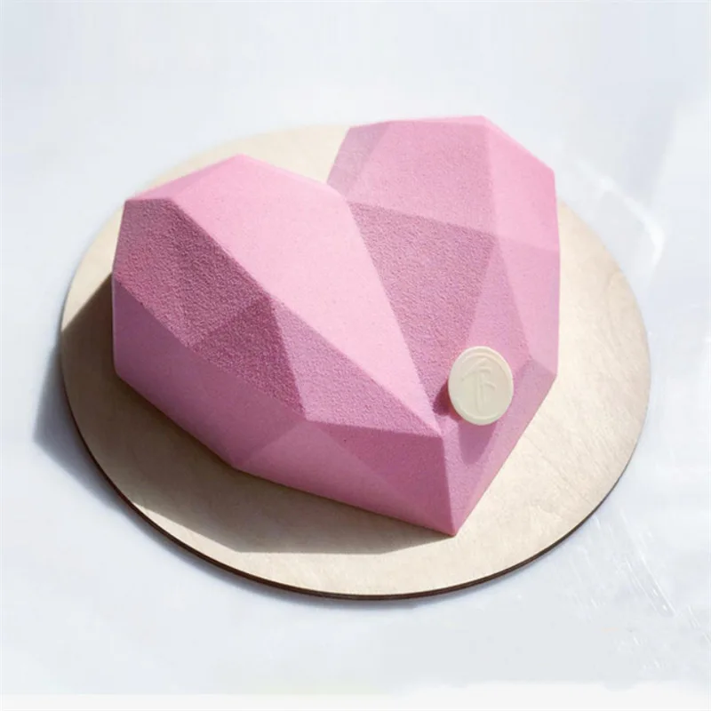 Силиконовые 3D алмаз любящее сердце Форма пресс-формы для выпечки губка шифон