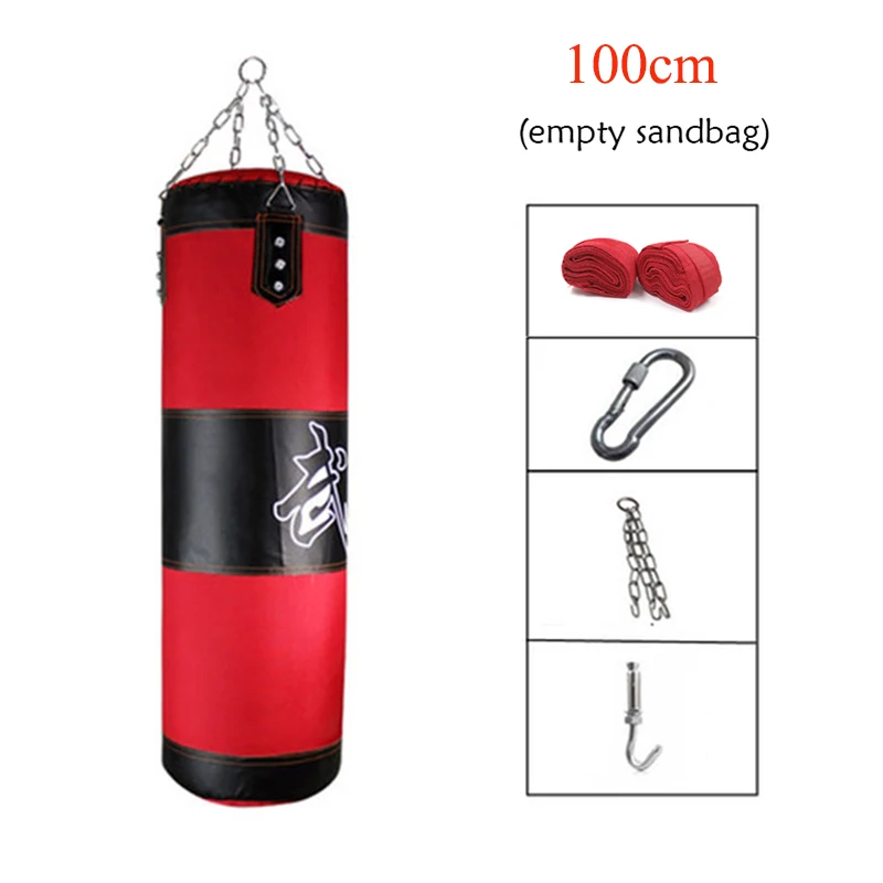 100cm-handwraps 60 см-150 см боксерская сумка для тренировок фитнес ММА боксерская сумка спортивная кикбоксерская сумка с песком Муай Тай боксер Тренировочный Набор пустой - Цвет: 100cm-handwraps