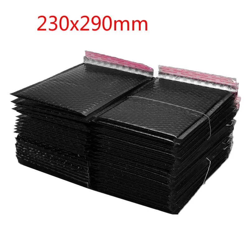 230x290mm black 50 шт./партия, бумажные Конверты Сумки с золотым покрытием, различные спецификации, почтовые ящики, мягкий Почтовый конверт, пузырьковый почтовый пакет - Цвет: 230x290mm black