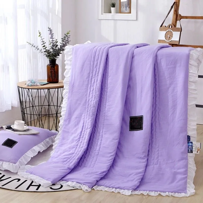 

New Summer Quilt With Filler Cotton Lace Bed Cover Bedding Set Bedding 1 piece set pastoral / fashion plaid Quilt