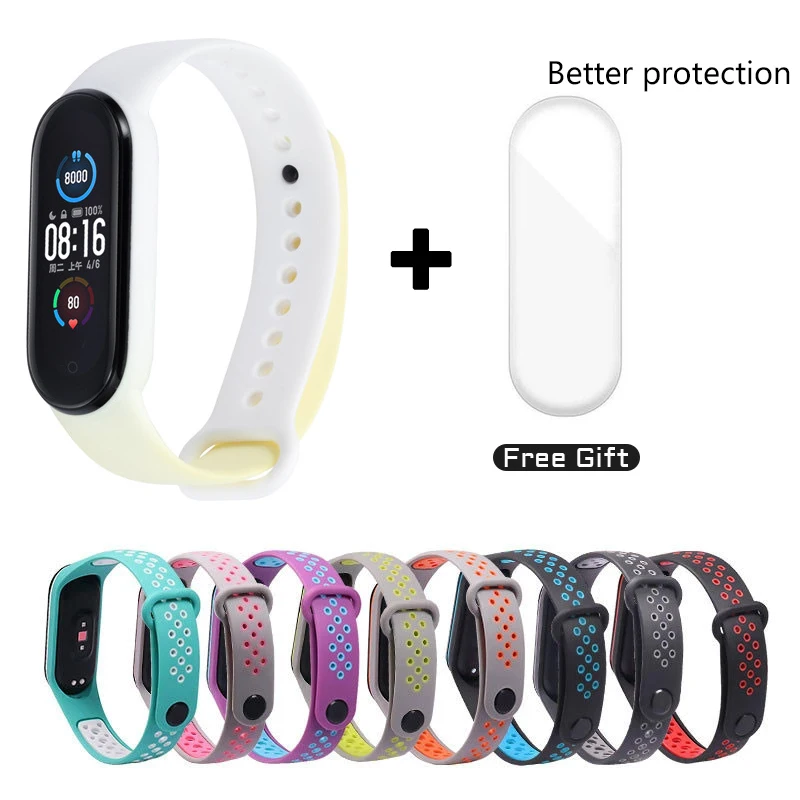 

Силиконовый Сменный Чехол для браслета Xiaomi Mi Band 6 5 с защитой от пота для MiBand 6 5 3 4, аксессуары для спортивного браслета
