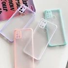 Матовый чехол с цветными рамками для Samsung S21, S20 Plus, S20 Ultra, A21, A21S, A31, A51, A71, A30, A50, A11, A41, A01, A10, простой противоударный чехол