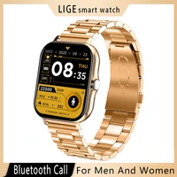 lige 2022 new bluetooth call smart watch women full touch screen sports fitness watch bluetooth for android ios men smartwatch