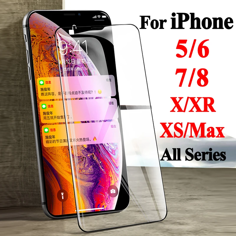 Защитное стекло для iPhone X защитная пленка 8 Plus защита экрана Aiphone 5 6 7 XR XS Max
