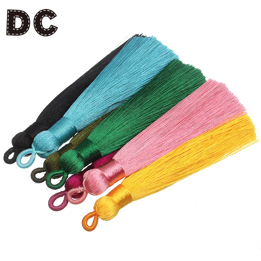 

10pcs Fashion 9cm Long Silk Tassel Fringe Charms Pendants Length 90mm with Hole fit Earring Necklace DIY Jewelry Making Findings