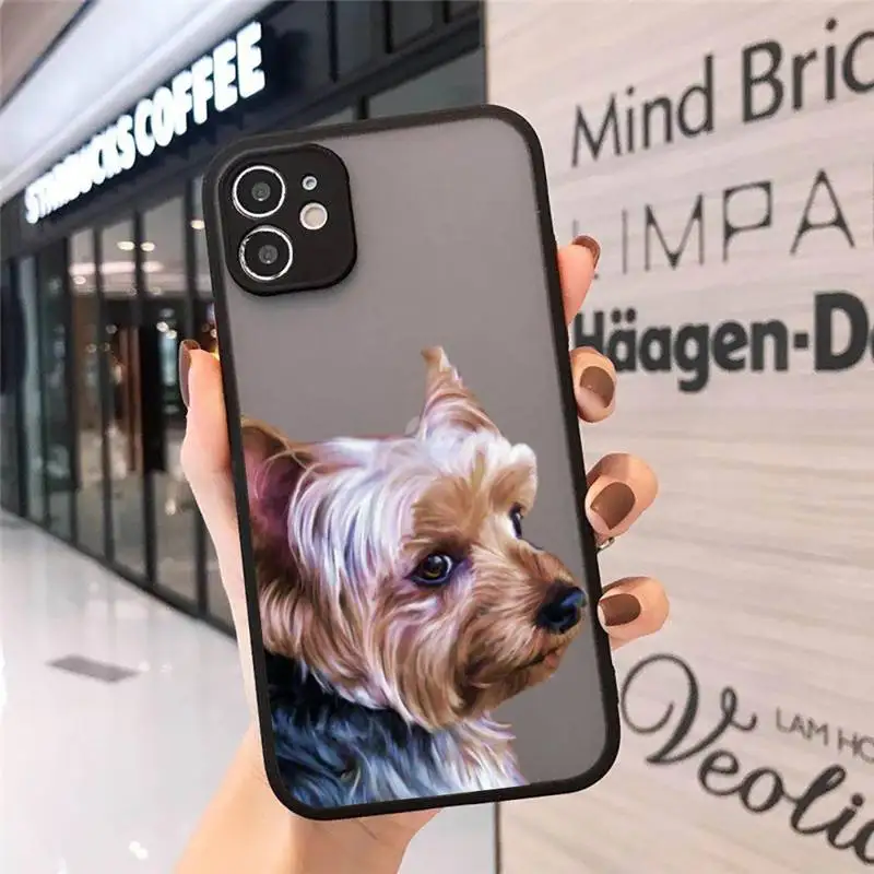 

Yorkshire terrier dog Newest Fashion Novelty Phone Case matte transparent For iphone 7 8 11 12 plus mini x xs xr pro max cover