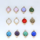 Подвески в виде листьев, с 2 отверстиями, кварцевый кристалл, опал, синий, фиолетовый камень, подвески для ожерелья, браслетов, соединители для ювелирных изделий