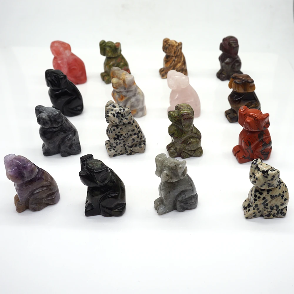 1 5 &quotСобачка Статуя природным драгоценным камнем вырезка Исцеление с украшением