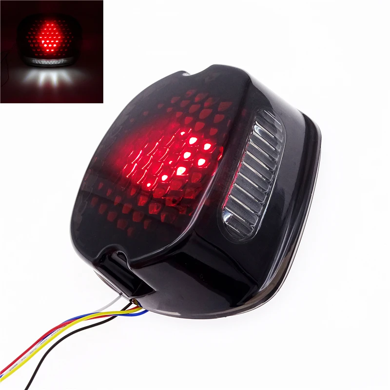 

1pc Motocycle Rear License Plate Light LED Tail Lamp Brake Light Universal for Harley Sportster Road King Dyna Electra Glides