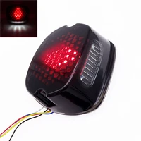 1pc motocycle rear license plate light led tail lamp brake light universal for harley sportster road king dyna electra glides