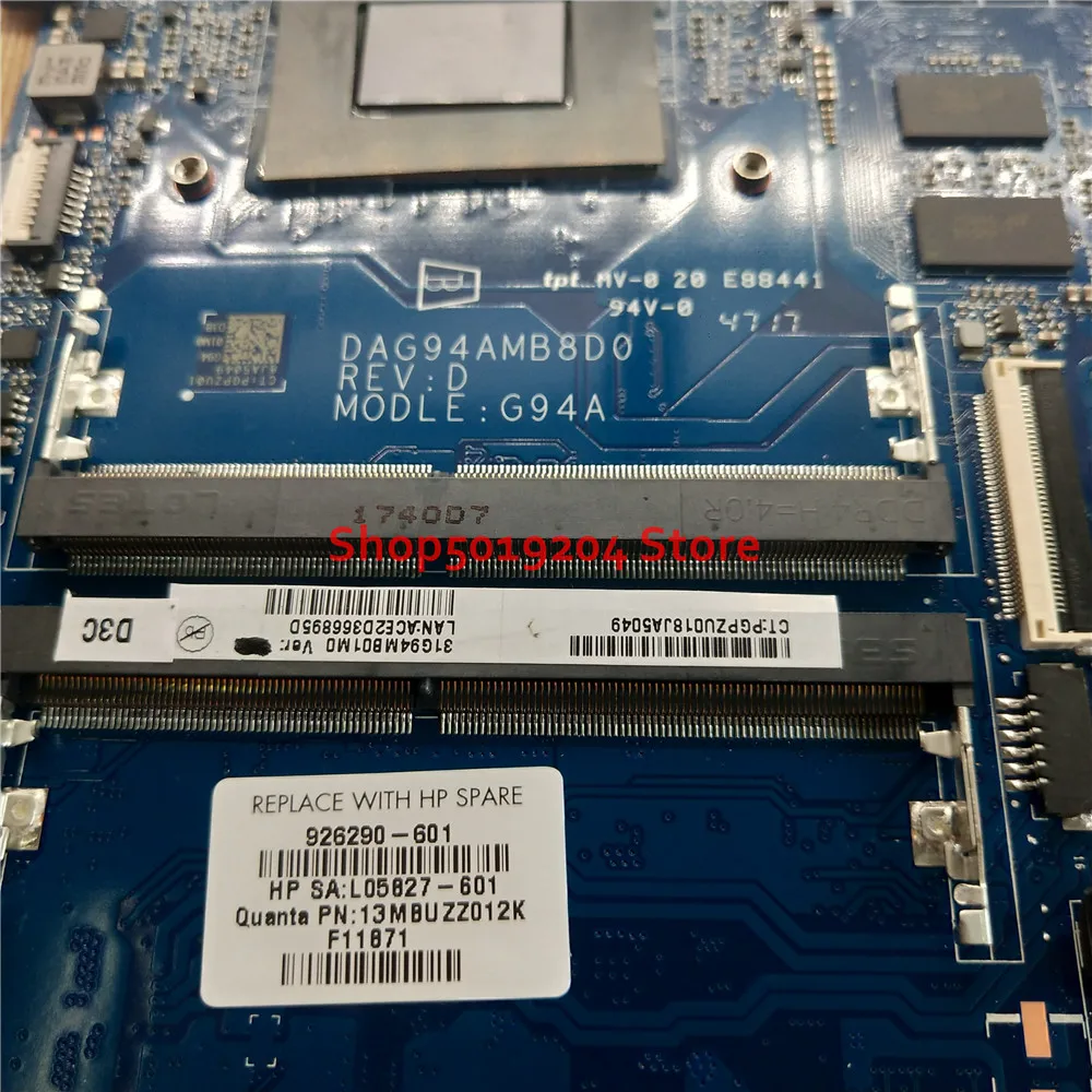

DAG94AMB8D0 Mainboard For HP Pavilion 15-CD 15Z-CD Laptop Motherboard A10-9620P 926290-001 926290-601 926290-501 Tested
