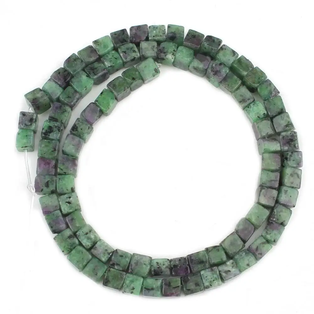 Epidote Zoisite 5*5 мм Квадратные бусины из натурального материала розовый кристаллический кварц Агаты морской осадок бусины для самостоятельного изготовления ювелирных изделий браслет серьги аксессуары - Цвет: Epidote Zoisite