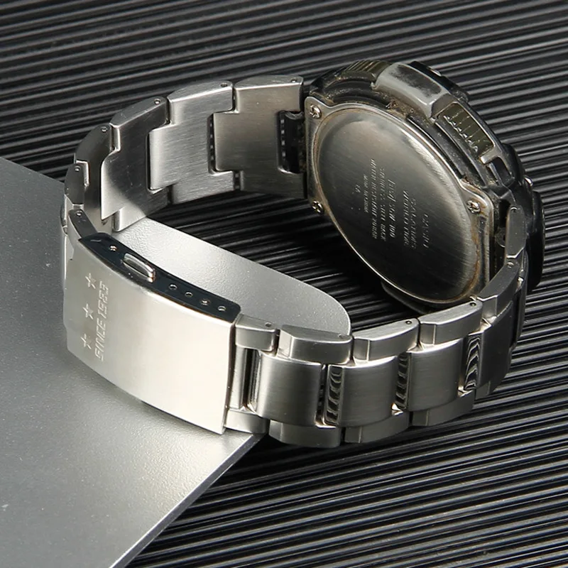 

Высокое качество нержавеющая сталь ремешки для объектива с оптическими зумом Casio SGW-100 SGW100 аксессуары для наручных часов модный прочный черн...