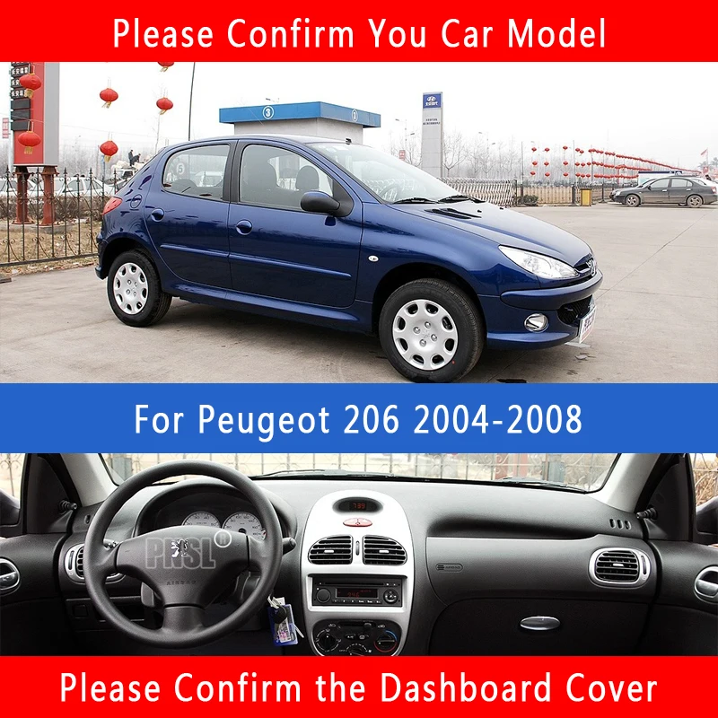 PNSL коврик для приборной панели автомобиля Peugeot 206 1998 1999 2000 до 2012 защита от солнца