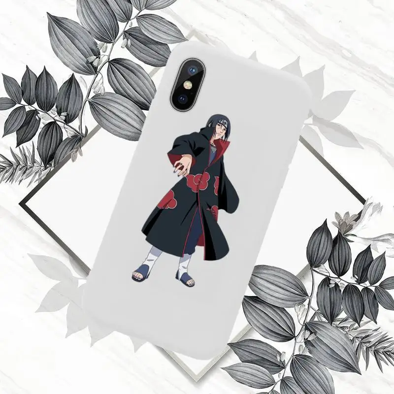 

Anime Naruto Uchiha Itachi Phone Case White Candy Color for iPhone 11 12 mini pro XS MAX 8 7 6 6S Plus X SE 2020 XR