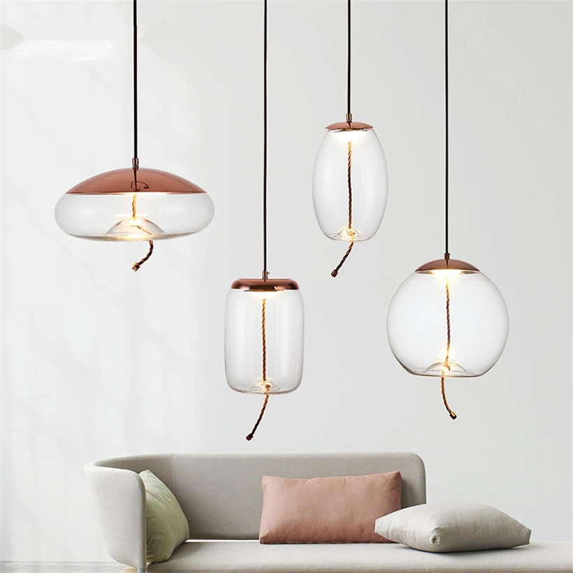 Скандинавские стеклянные подвесные светильники ручной работы для аквариума