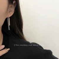 new fashion silver tassel long earrings for women 2022 simple versatile pendant earrings womens banquet party jewelry gifts