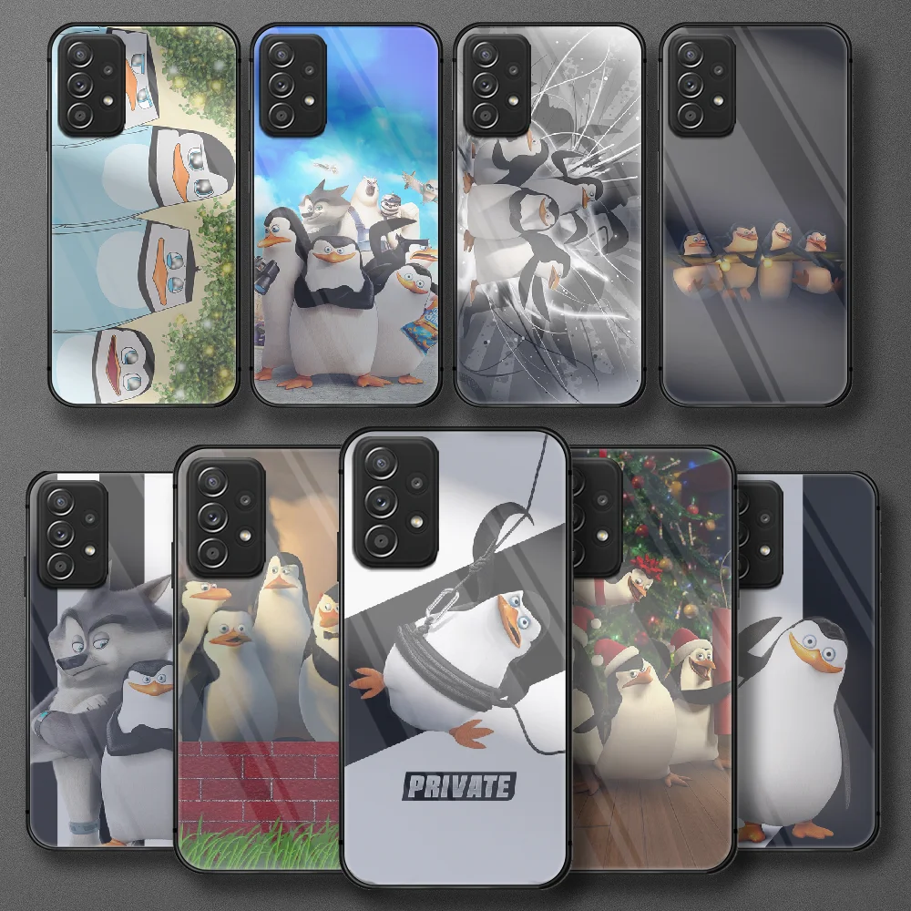

Cute Penguin of Madagascar Tempered Glass Phone Case Cover For Samsung Galaxy A M 10 12 20 21 30 31 40 50 51 52 70 71 72 E S