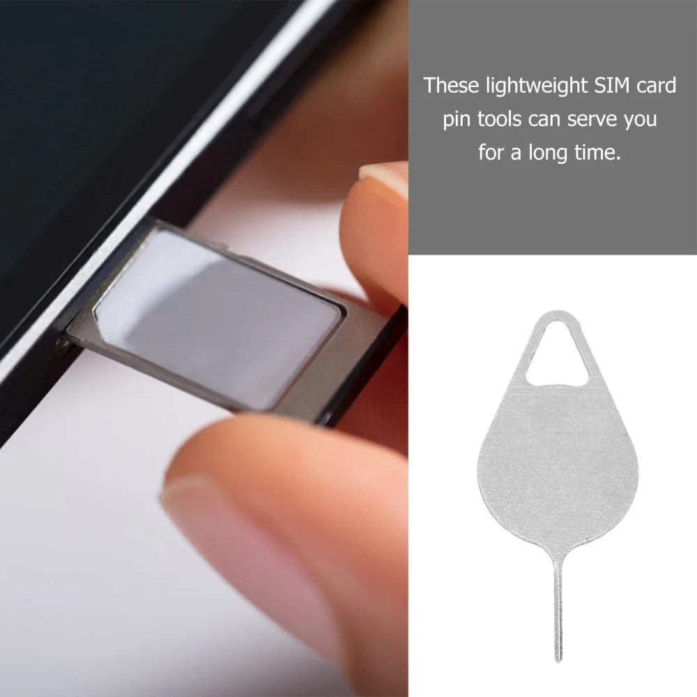 

100 Pcs SIM Removers Eject Cellphone Ejector (Silver)