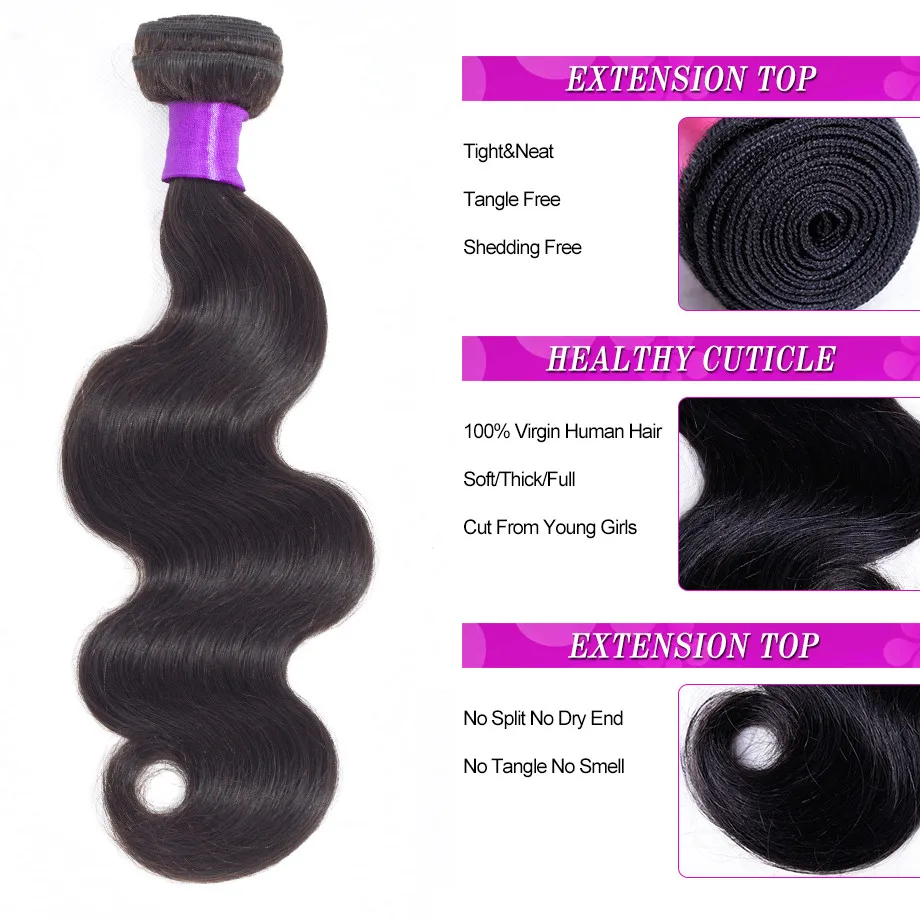 Шикарные волосы 1 шт. всего 30 32 34 дюйма волнистые пучки бразильские волнистпряди