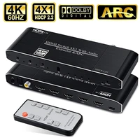 2019 best 4k hdmi 2 0 switch remote 4x1 hdr hdmi switcher audio extractor with arc ir switch hdmi 2 0 for ps4 apple tv hdtv