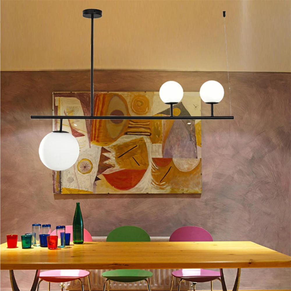 

Nordic iron chandelier Glass Ball Lighting minimalist Modern chandelier designer For living room Home Indoor restaurant lighting