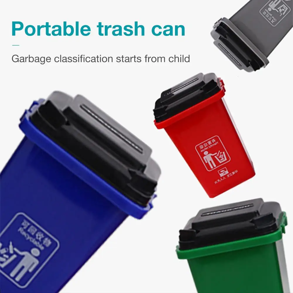 Mini Trash Can Toy Portable Outdoor Garbage Classification Learning Toys for Kids Card Game Board |