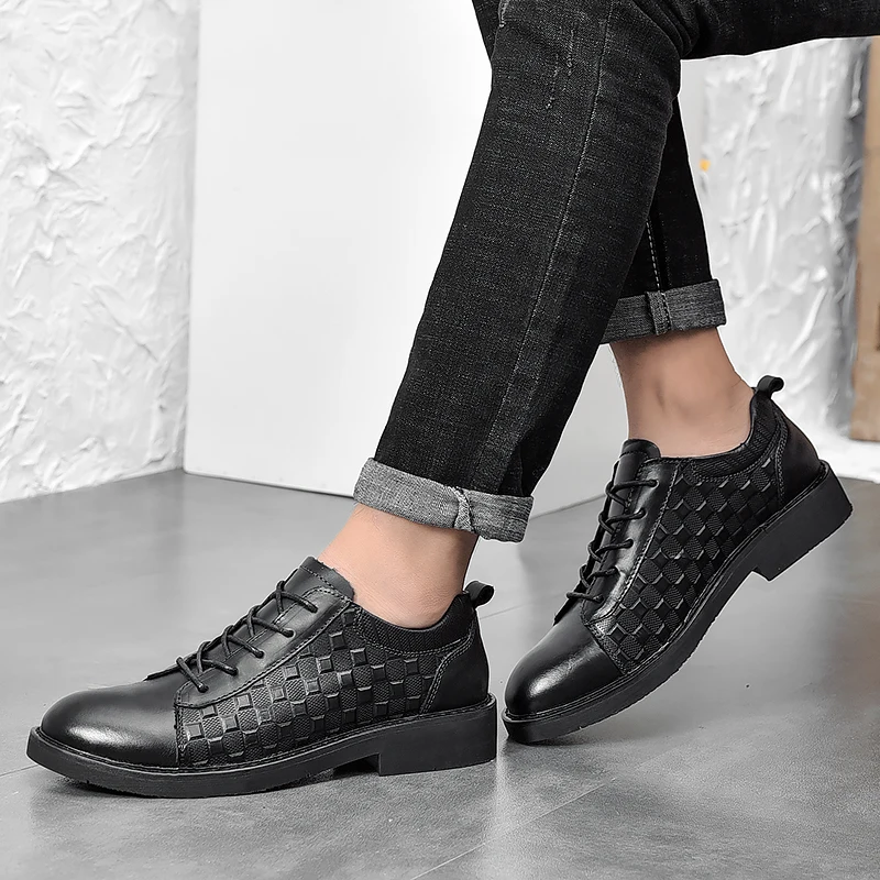 

New Fashion Mens Dress Shoes For Wedding Leather Formal Shoes Men In Big Size Derbi Business Shoe Men Brown Mens Social Shoes