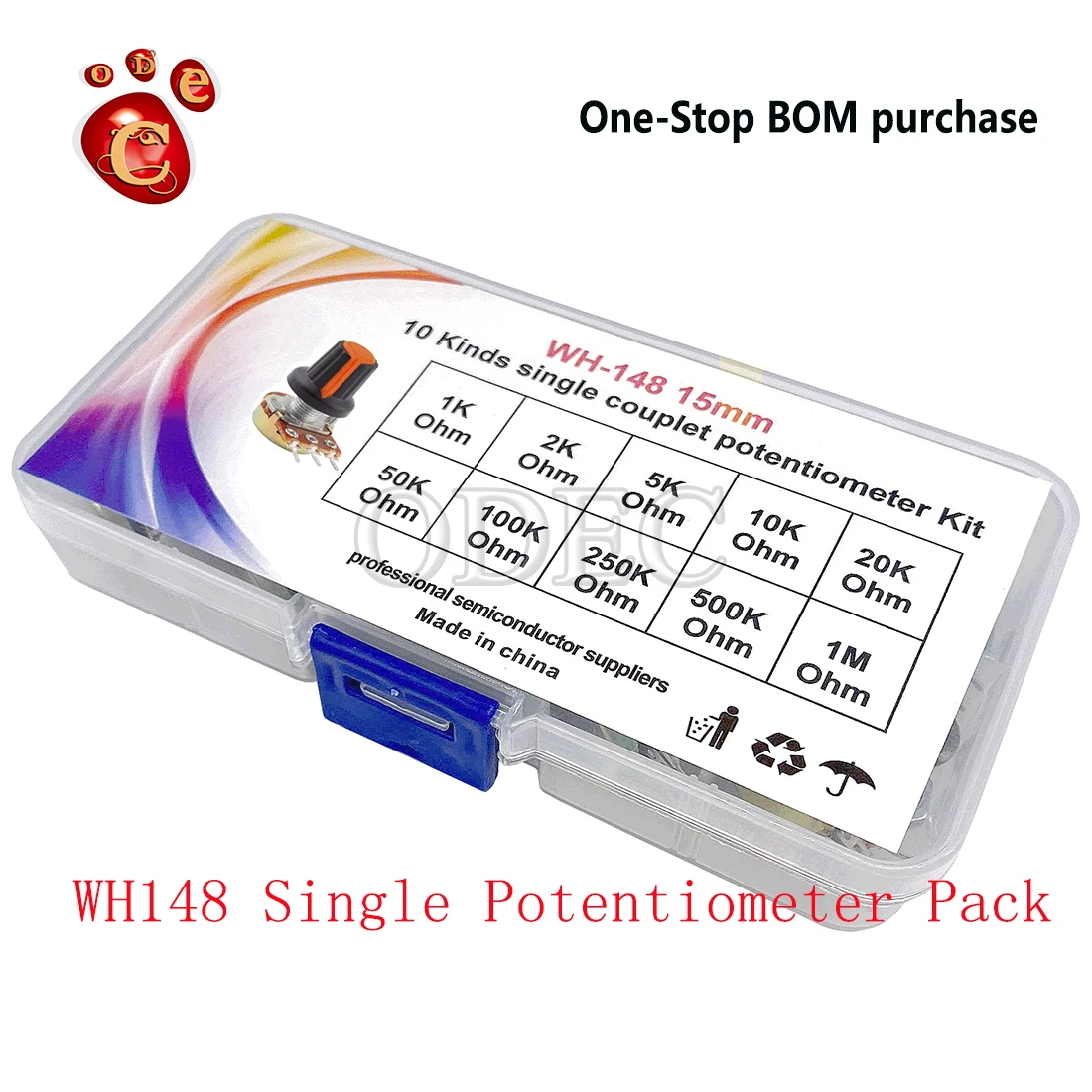 

15 mmb1k WH148 single league / 2 k / 5 k, 10 k / 20 k / 50 k / 100 k / 250 k / 500 k / 1 m potentiometer