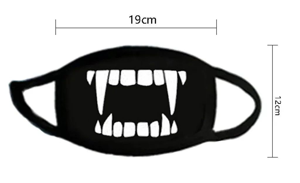 

Korean Cartoon Print Cotton Adult Washable Mask Adjustable 1 Pcs Dustproof Pollution Black Mouth Mask Fabric Mascarillas