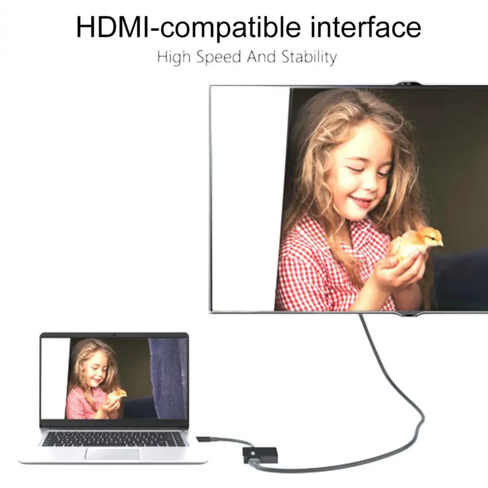 USB-адаптер портативный 3 в 1 с портом Type-C на HDMI | Электроника