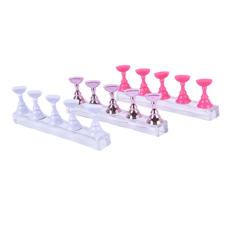 1Set False Nail Tips Practice Trainning Display Stand Holder Base Alloy Crystal Art Polish Manicure Tools |