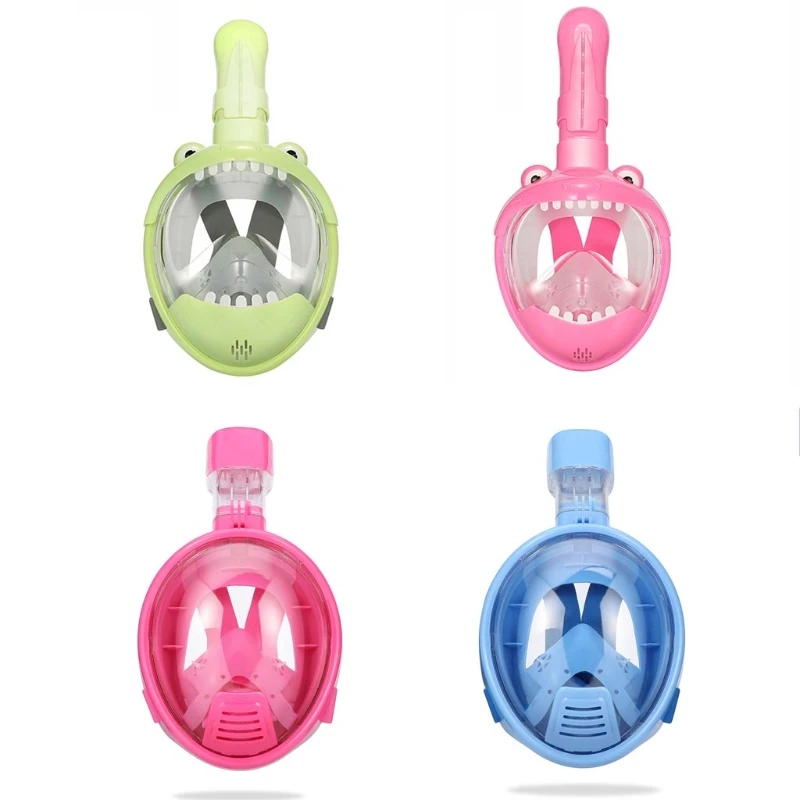 

A5KC Kids Cartoon Swimming Full Face Snorkel Mask Children Snorkeling Swimming Diving Mask Boys Girls Underwater Scuba Diving