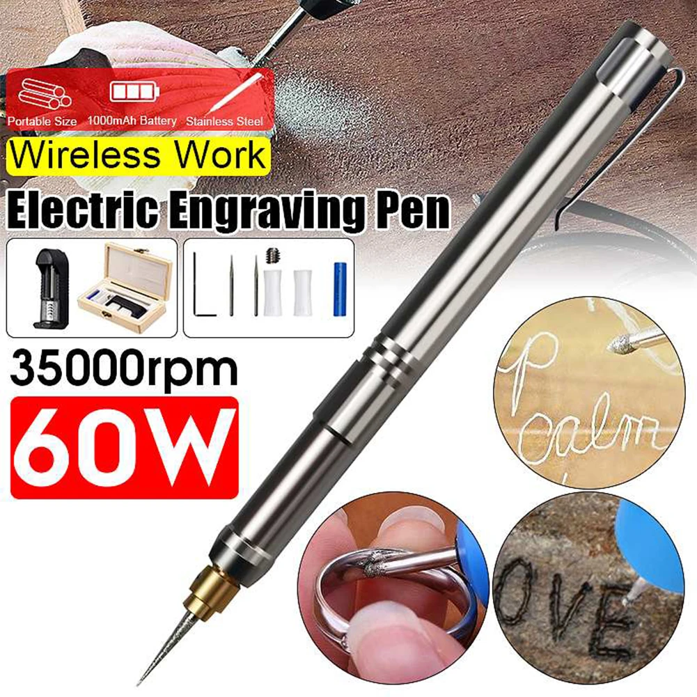 

Mini Rechargeable Engraving Pen 3.7 V 32000rpm Electric Grinder Sander Polisher DIY Engraver Carve Tool Power Tool Accessories