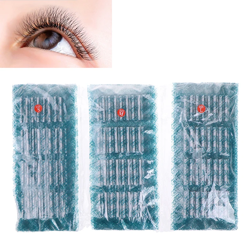 96Pcs/3Sheet 3Size S M L Rods False Eyelash Perming Curlers Curling Perm Sticky Salon Set