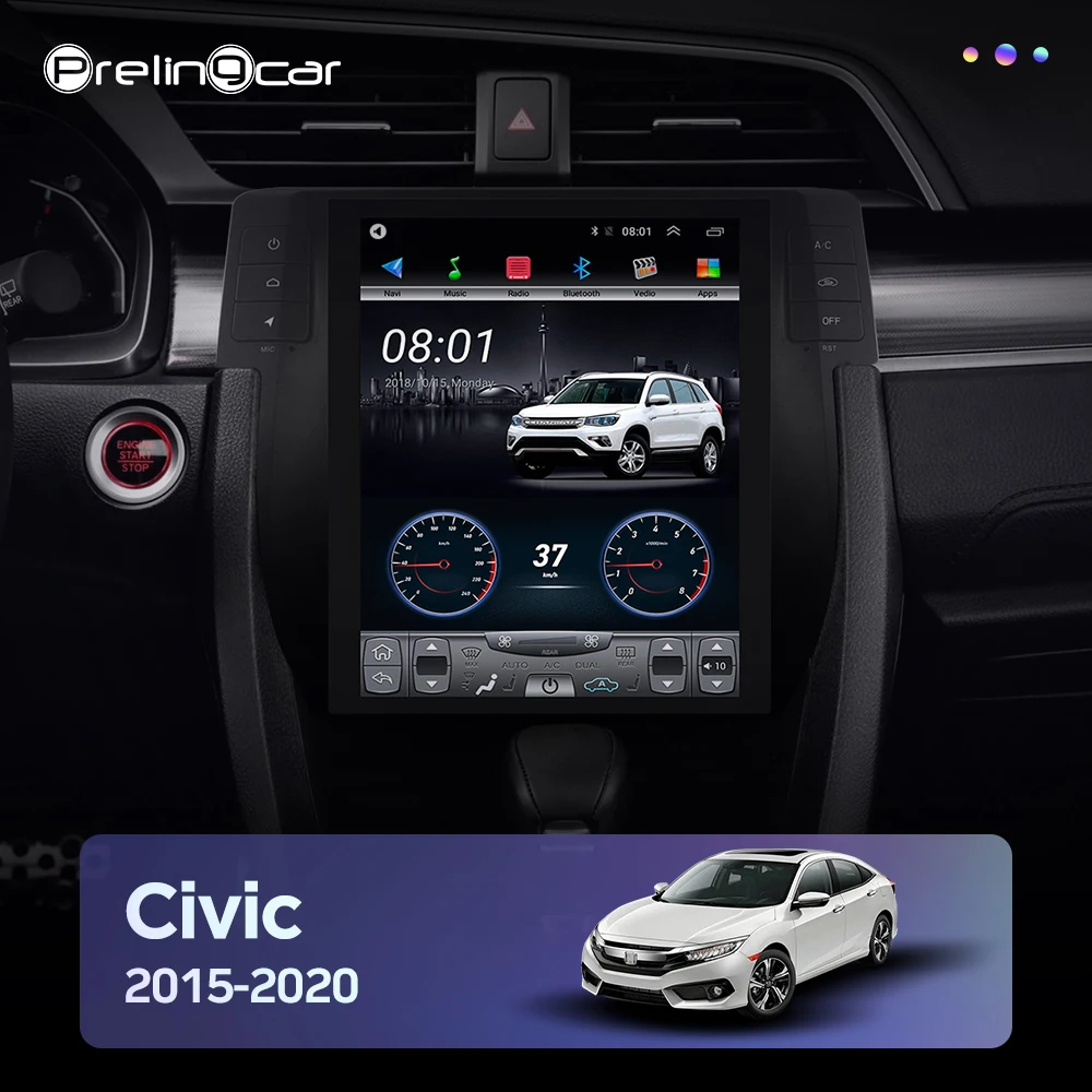 4G Lte 32G ROM вертикальный экран мультимедийный видео радио плеер для Honda New civic 2015-2020