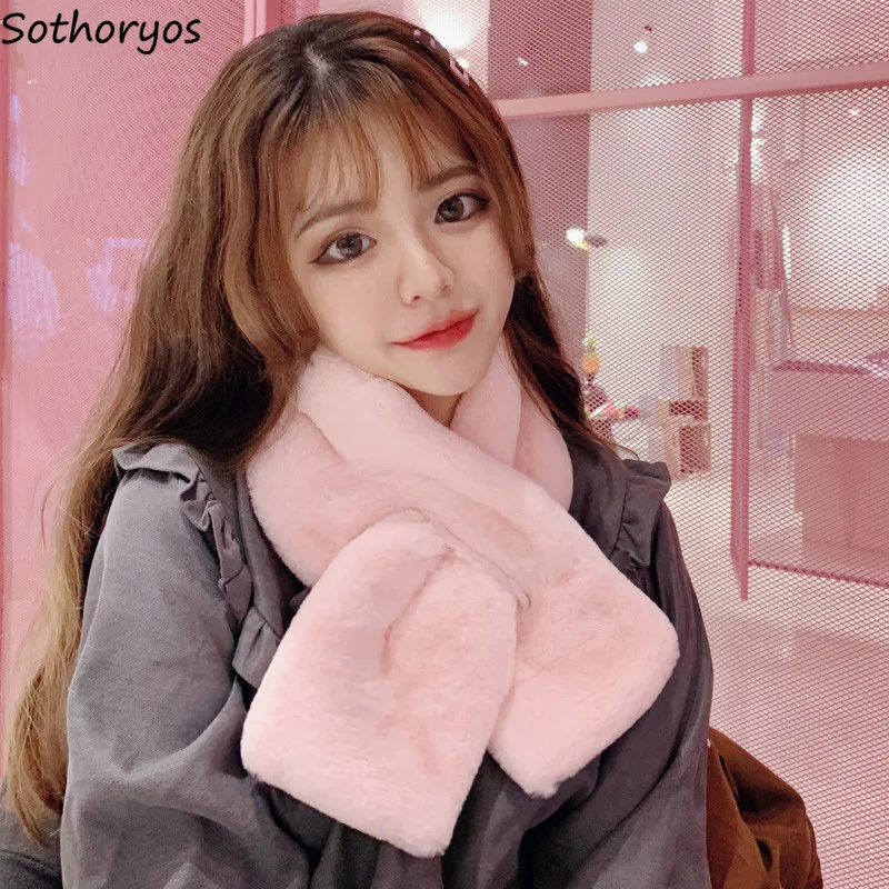 Шарфы Для женщин искусственный мех однотонный цвет теплая зимняя универсальная