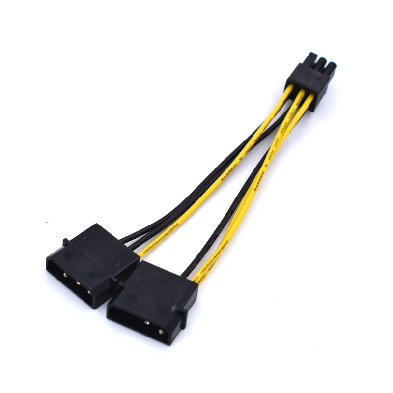 10 шт./лот см двойной IDE Molex 4 PIN к PCI E 6PIN 18AWG Удлинительный адаптер кабель питания|ide