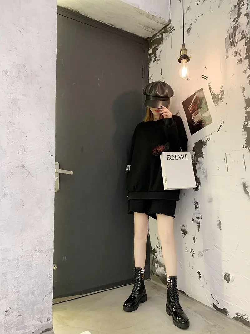 

2020 NEW Comfortable Rubber Platform Boots Women Martin Boots PU Leather Boots Woman Casual Lace-up Shoes Botas Mujer