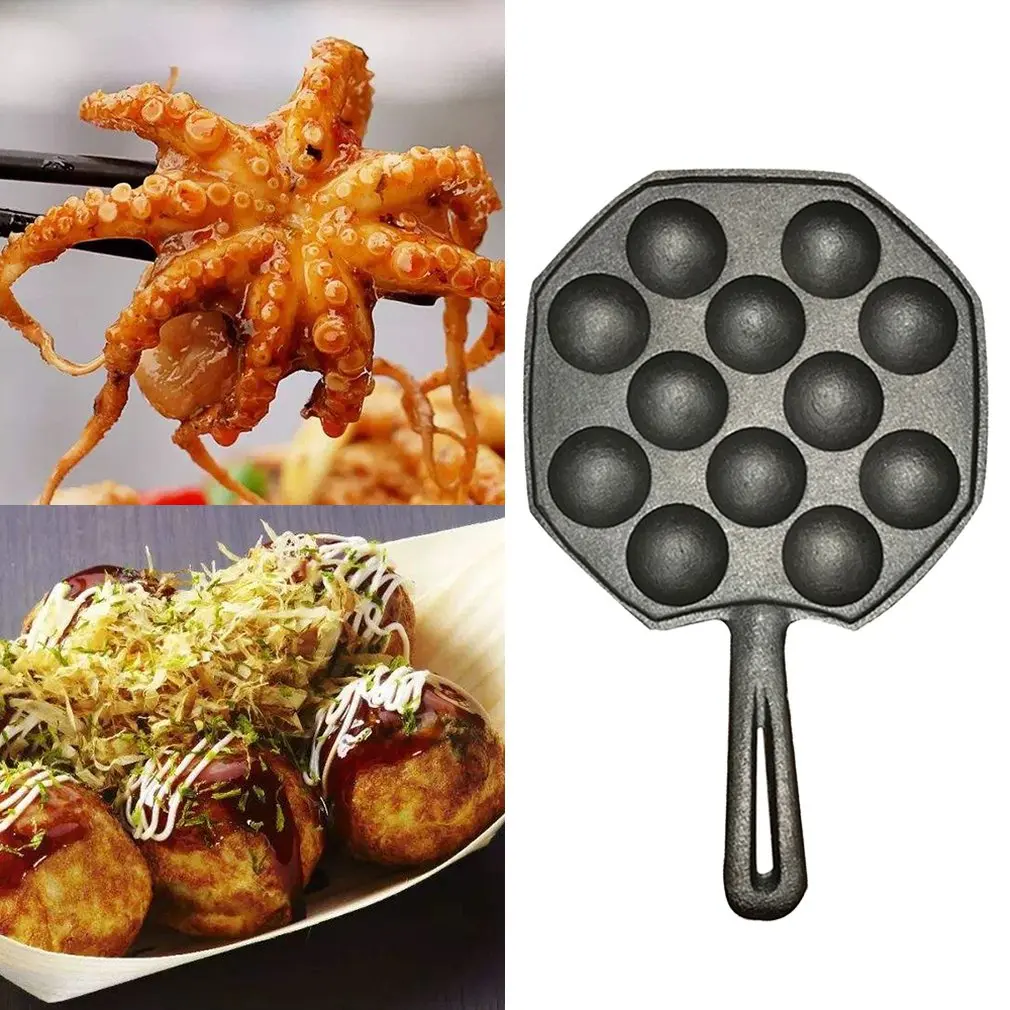 12 отверстий легко чистить DIY Takoyaki сковорода Осьминог шарики выпечки Форма для