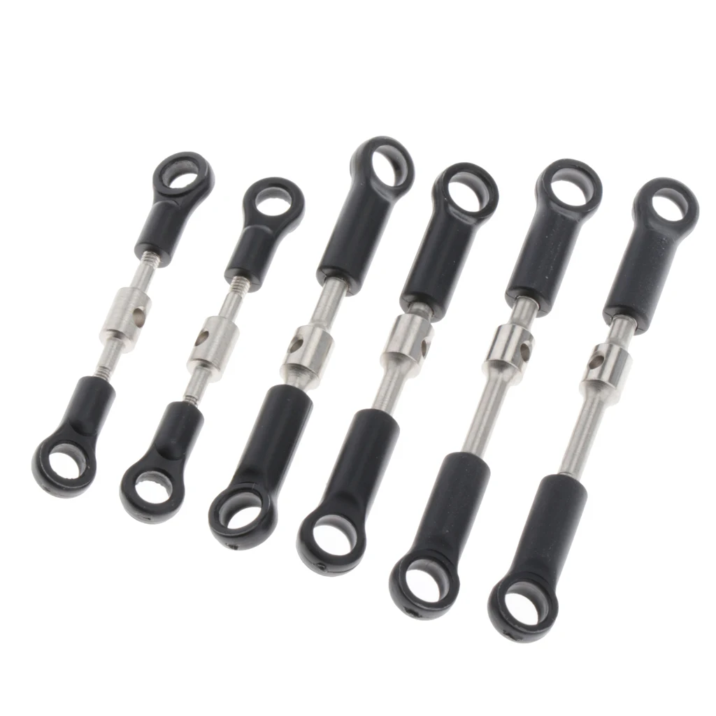 

MagiDeal Metal 6pcs 144001 Servo Linkage Pull Rod For Wltoys RC Buggy Upgrade