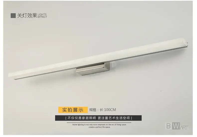 BWART Крытый 40/60/80100/120 см светодиодный настенные светильники AC85-265V Алюминий украсить водонепроницаемый бра для спальни светодиодный настенный светильник