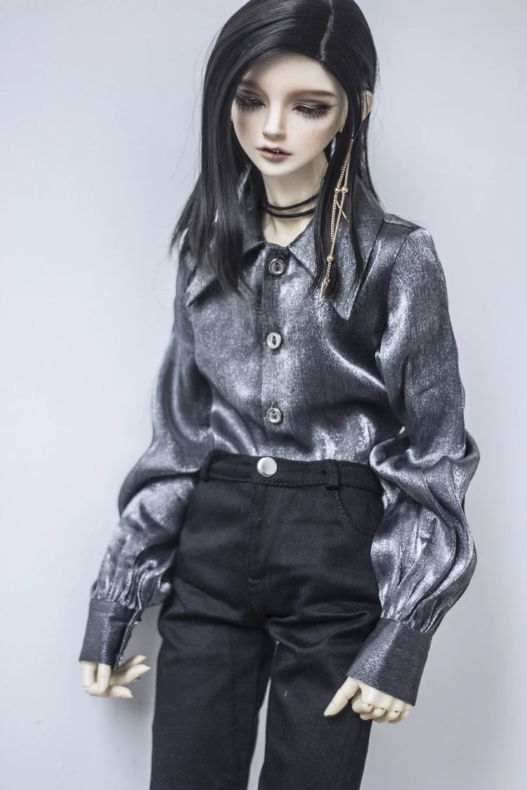 

BJD doll clothes for 1/3 1/4 MSD Uncle fashion chameleon shirt with large collar lantern sleeve 2 color doll accessories