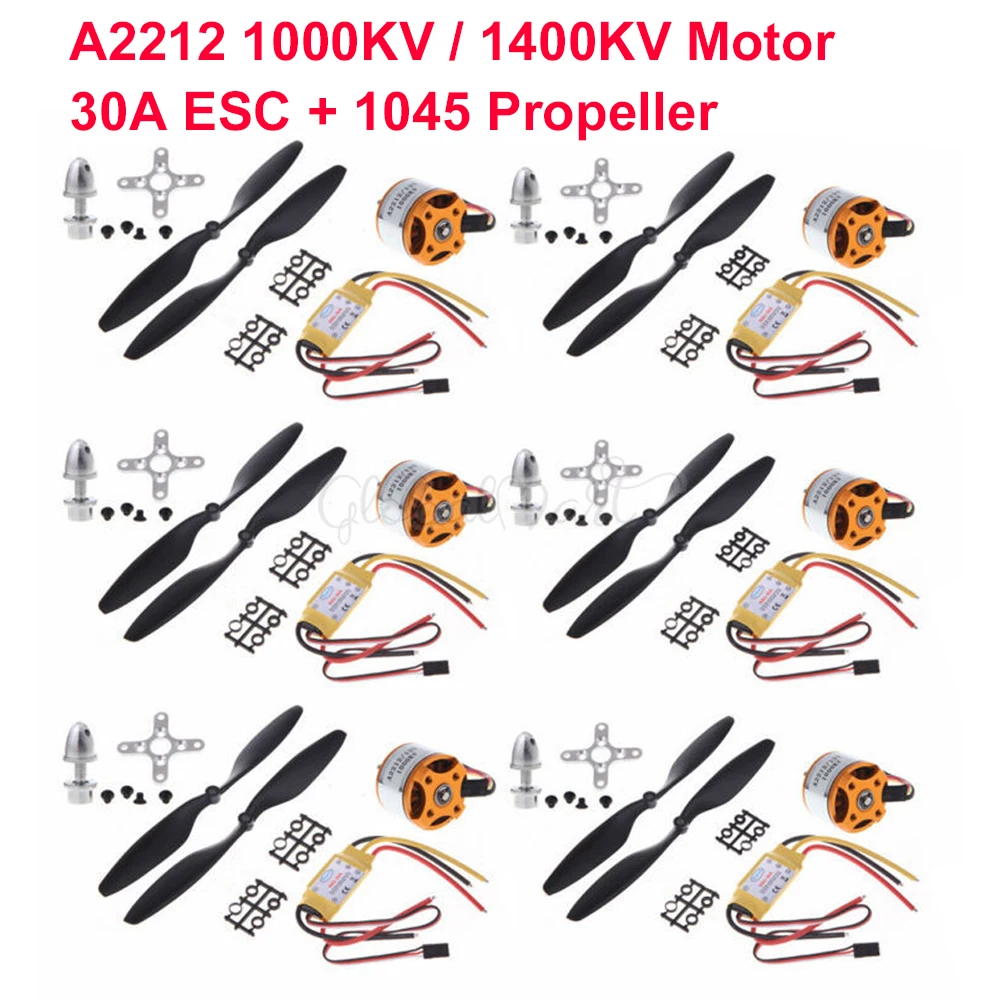 XXD A2212 2212 1000KV/1400KV бесщеточный двигатель+ 30A бесщеточный ESC+ 1045 Пропеллер для F450 F550 S550 RC Квадрокоптер