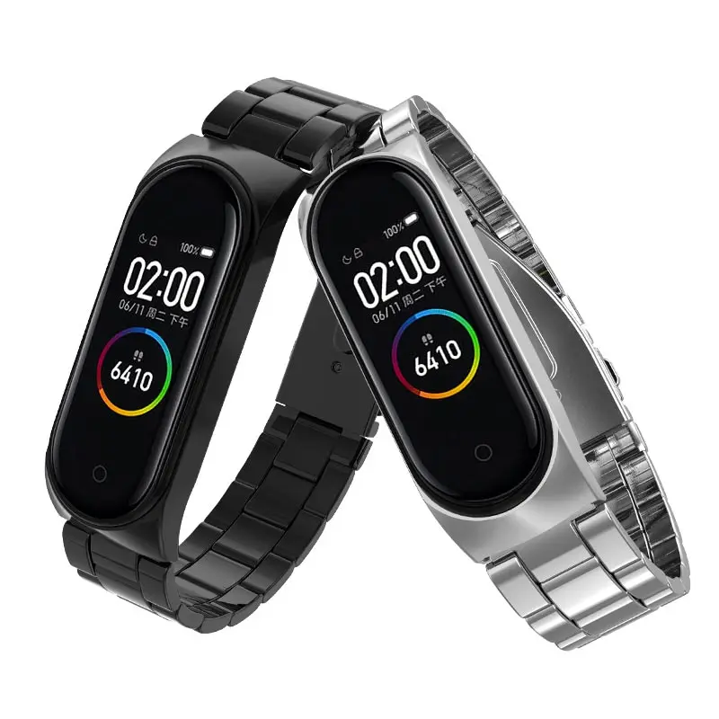 Браслет из нержавеющей стали для Xiaomi Band 4 и 3 металлический мужчин