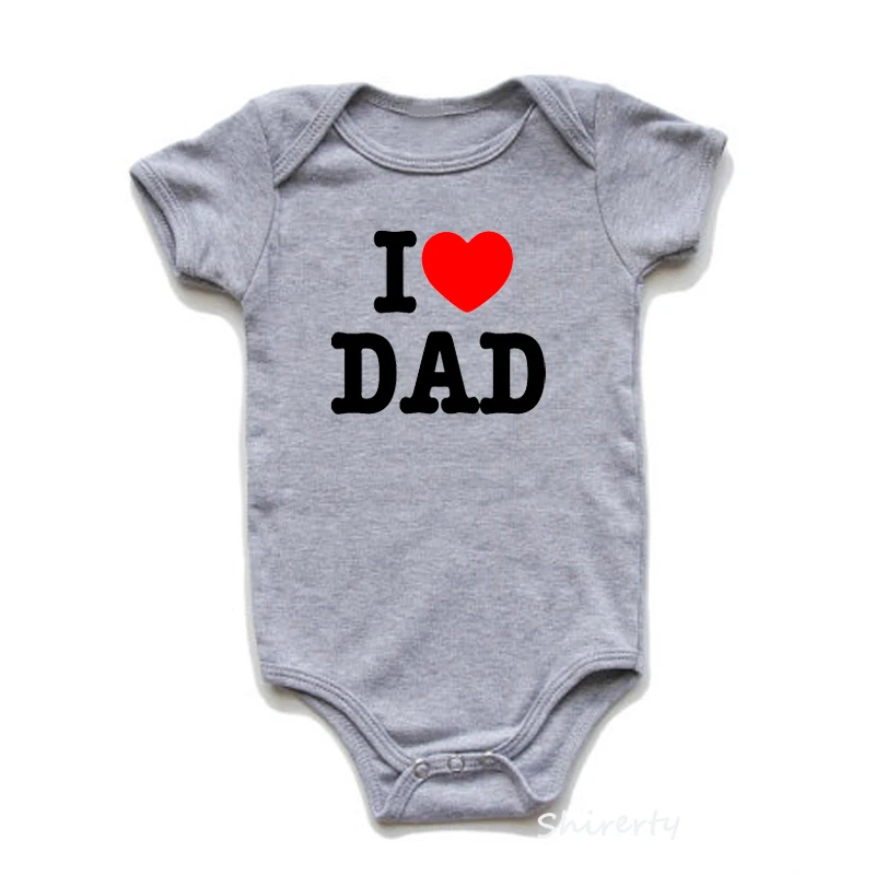 Хлопковое боди с надписью I Love My Dad для младенцев комбинезон коротким рукавом