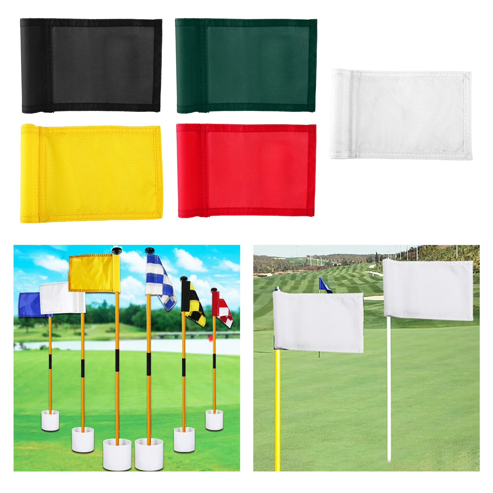 

Зеленый флаг для игры в гольф, с отверстием для столба, флаг для двора, принадлежности для тренировок для гольфа, аксессуары 15X24,5 см