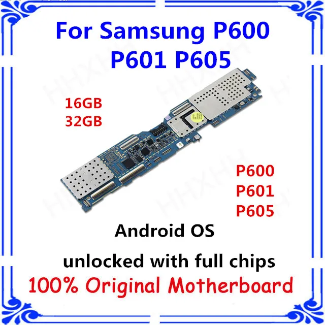 Разблокирована для Samsung note 10 1 P600 P601 P605 P602 материнская плата 16 Гб/32 ГБ панель с